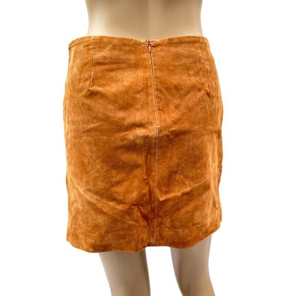 BlankNYC Suede Leather Mini Skirt Double Buckle Detail Back Zipper Women 26 - Picture 6 of 16